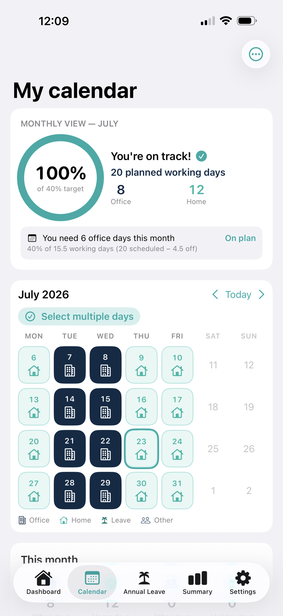 Desk Days HQ app interface